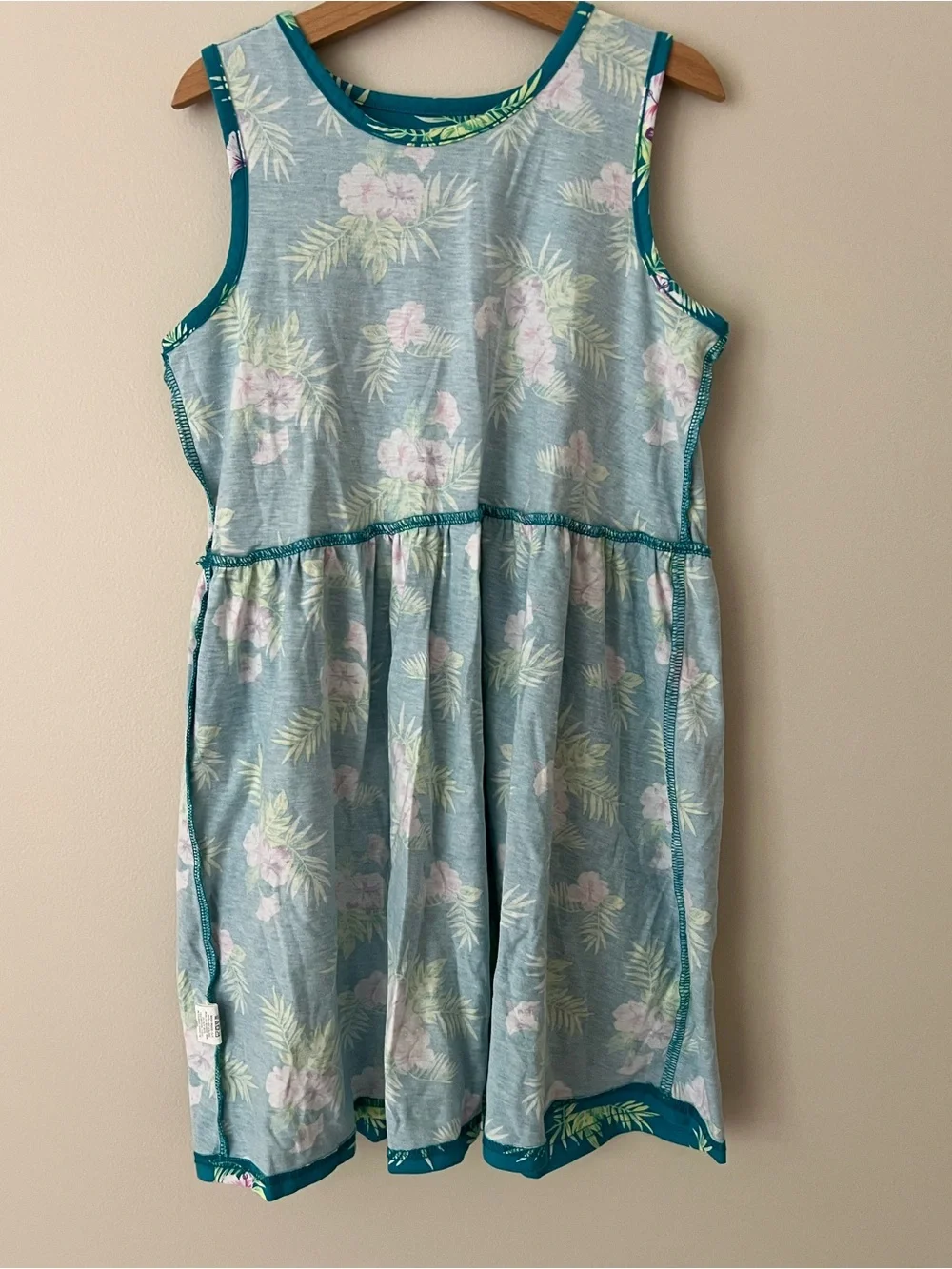 The Children's Place | Teal Floral Tropical Tank Dress #304656 Sz L (10/12) - Picture 9 of 12